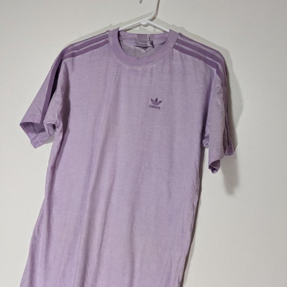 *3/$10* Adidas Essentials 3-Stripes Jersey Boyfriend Tee Dress Mauve Size XS - Picture 2 of 5